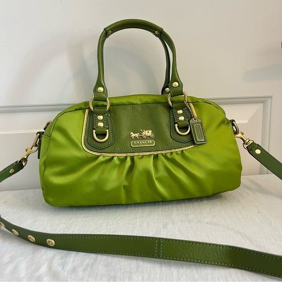 *RARE* COACH Lime Green Madison Ashley Tote Crossbody Satchel - Picture 15 of 16